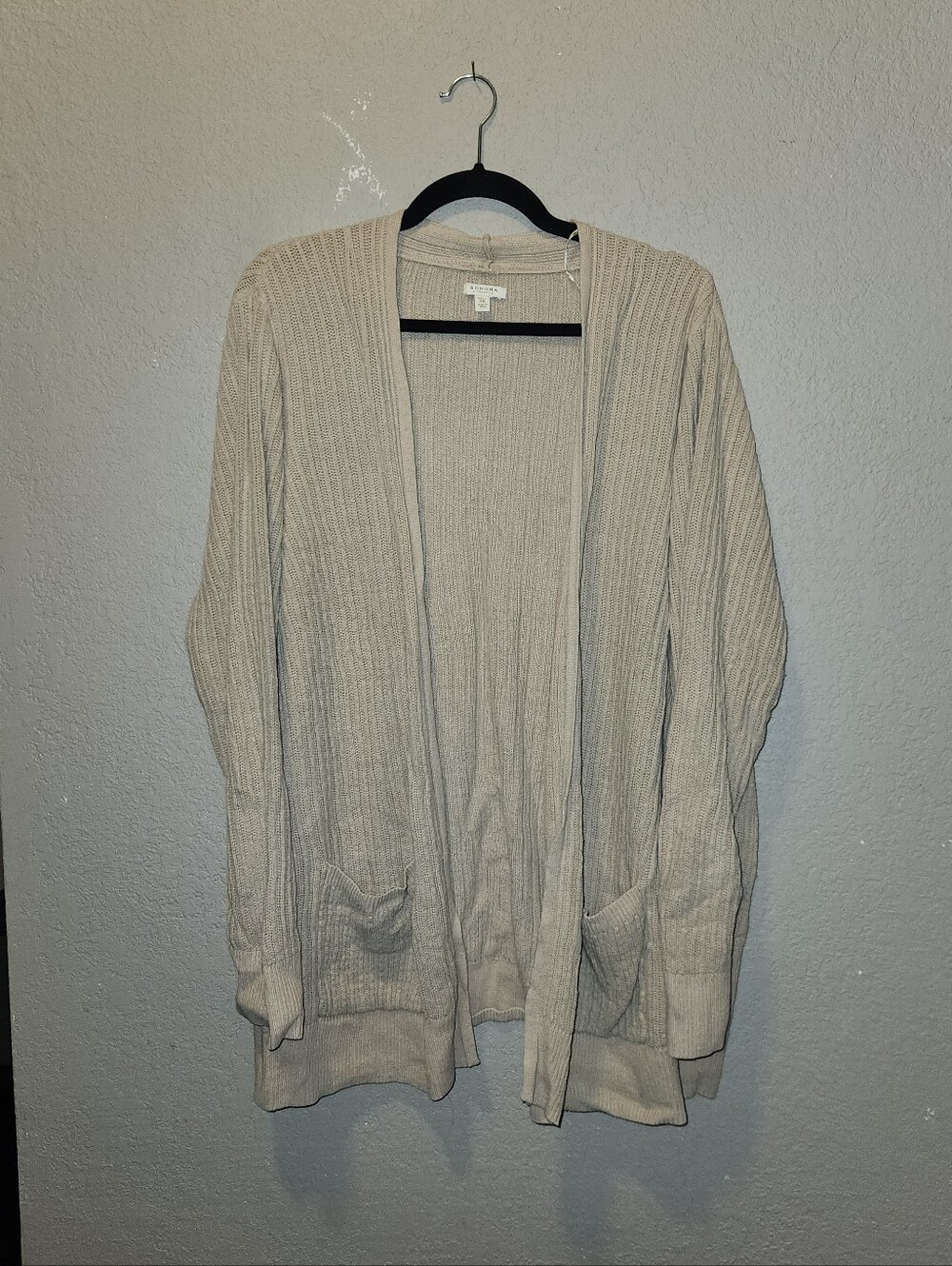 Tan Cotton Blend Knit Sonoma Long Sleeve Cardigan Sweater | 3XLarge